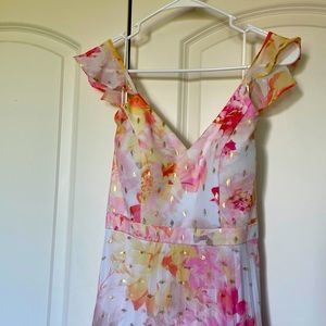Floral/Gold Maxi Dress Summer/Spring